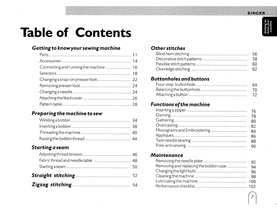 SINGER 5430 User Manual | Page 9 / 108