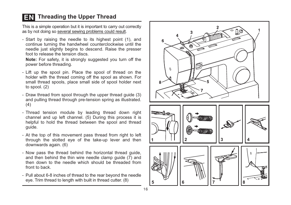 Threading the upper thread | SINGER 5511 User Manual | Page 23 / 63