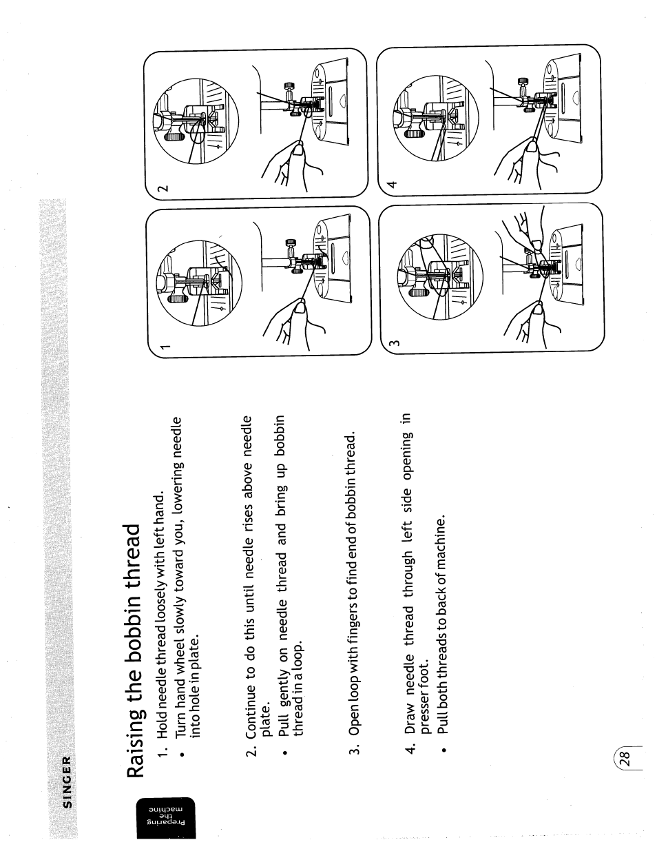 Raising the bobbin thread | SINGER 57815 User Manual | Page 30 / 84