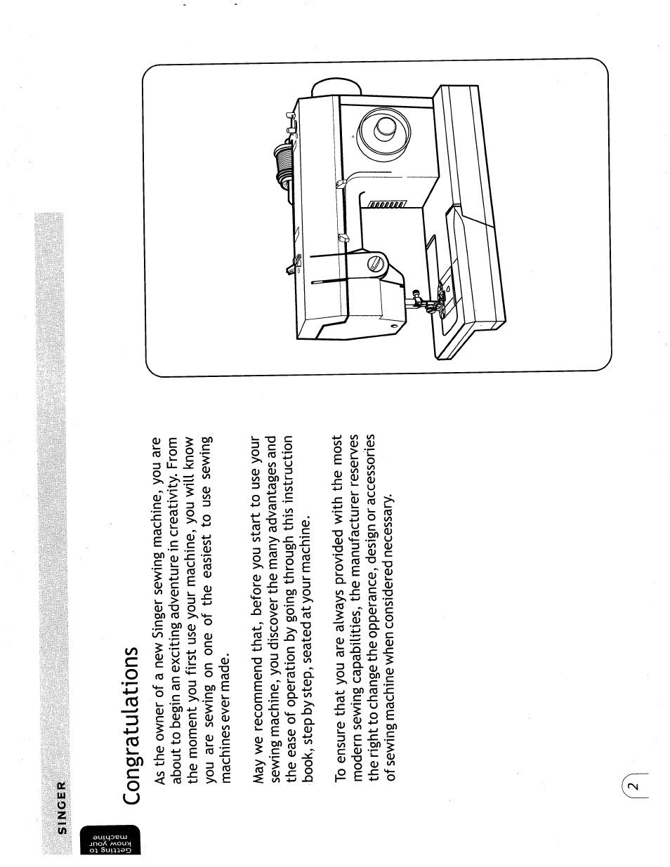 Congratulations | SINGER 57815 User Manual | Page 4 / 84