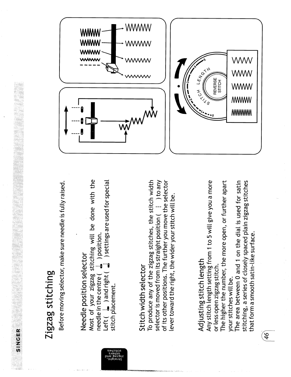 Zigzag stitching | SINGER 57815 User Manual | Page 48 / 84