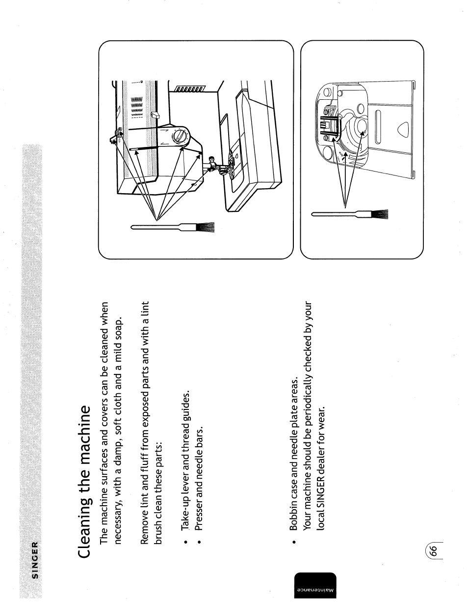 Cleaning the machine | SINGER 57815 User Manual | Page 68 / 84