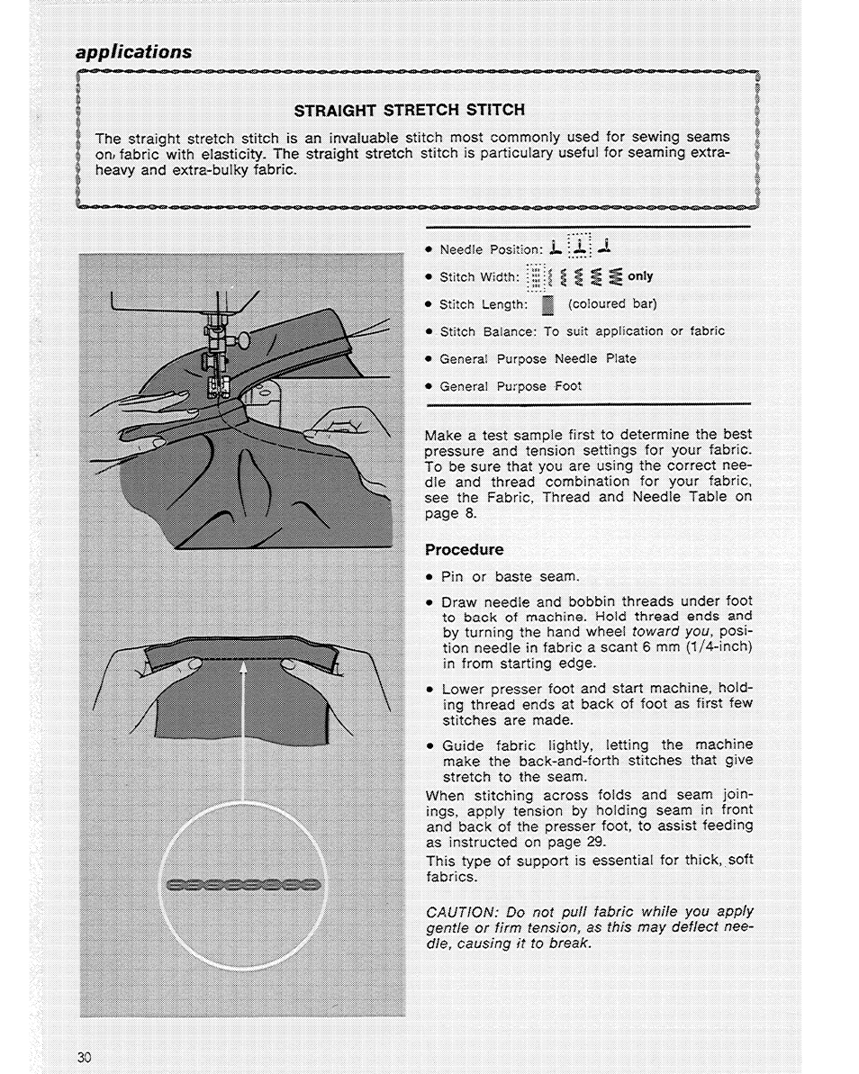 Straight stretch stitch | SINGER 6104 User Manual | Page 32 / 44