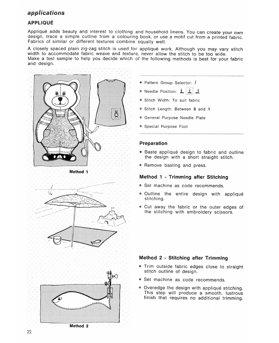 Appliqué, Applications | SINGER 6105 User Manual | Page 24 / 44