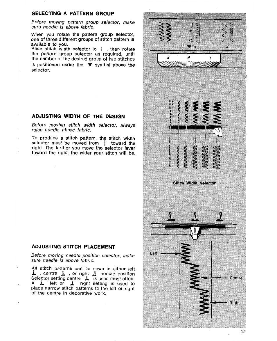 Adjusting width of the design, Adjusting stitch placement | SINGER 6105 User Manual | Page 27 / 44