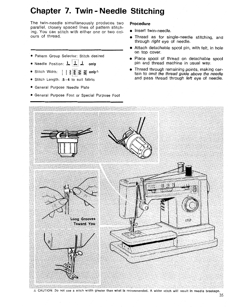 Chapter 7. twin - needle stitching | SINGER 6105 User Manual | Page 37 / 44