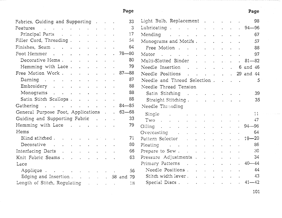 SINGER 611 User Manual | Page 103 / 108