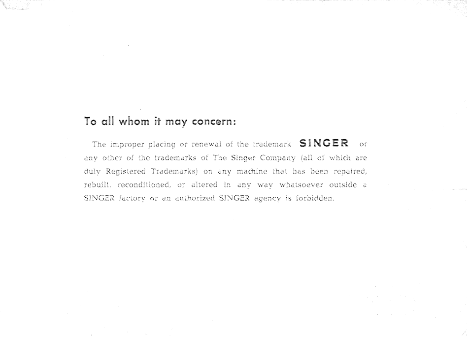 SINGER 611 User Manual | Page 107 / 108