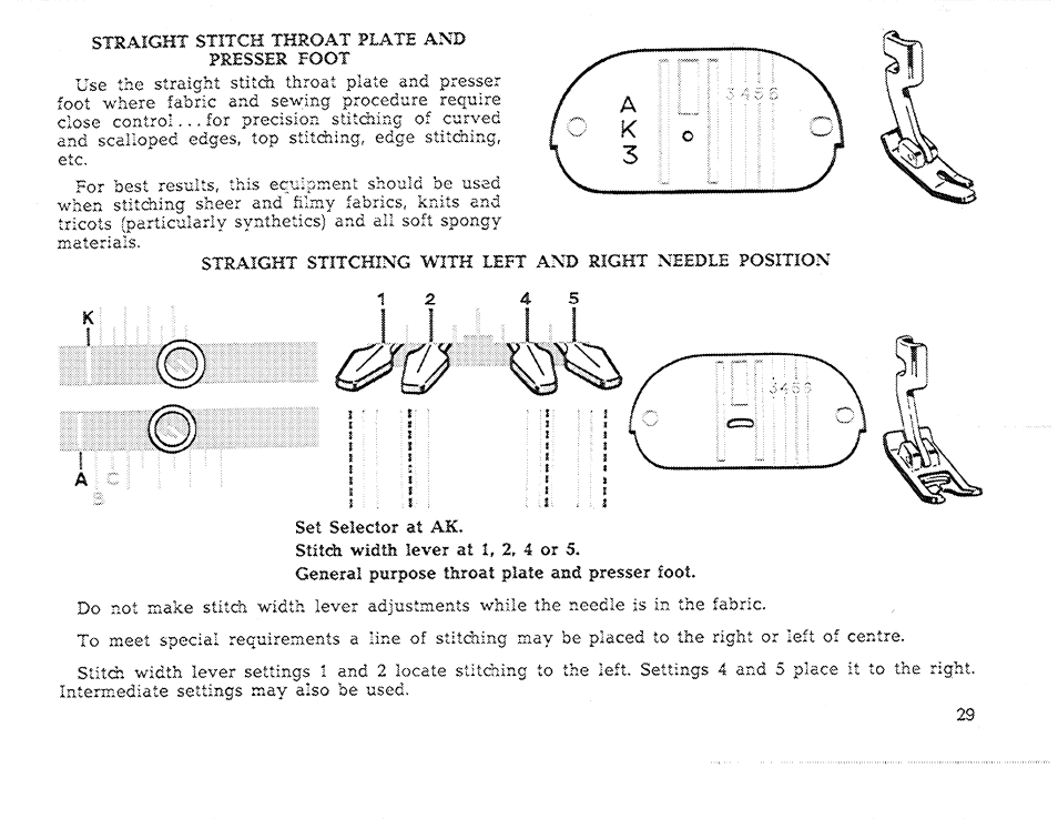 Set selector at ak | SINGER 611 User Manual | Page 31 / 108