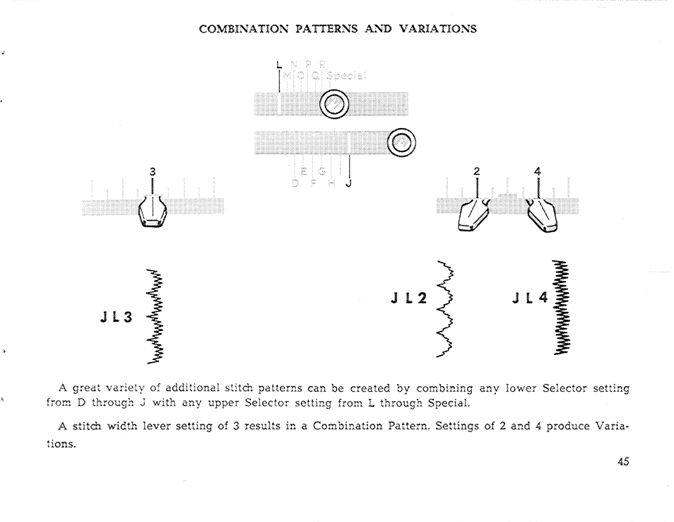 Combination pattbrns and variations | SINGER 611 User Manual | Page 47 / 108