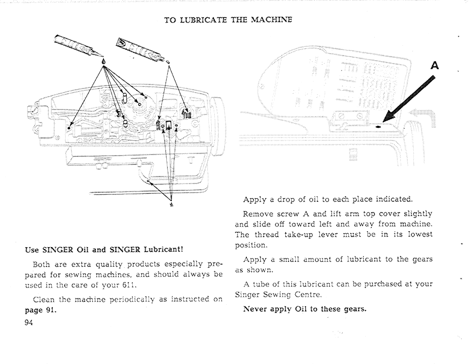 SINGER 611 User Manual | Page 96 / 108