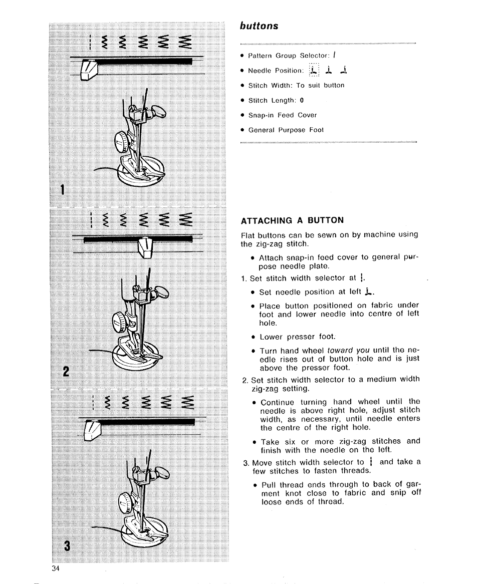 Buttons | SINGER 6110 User Manual | Page 35 / 41