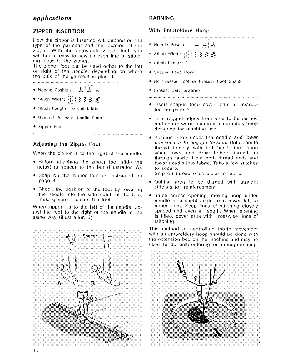 Applications | SINGER 6136 User Manual | Page 20 / 44