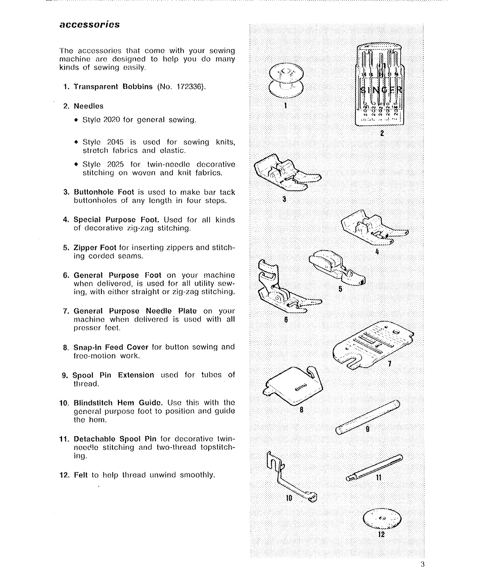 F^ccessonos | SINGER 6136 User Manual | Page 5 / 44