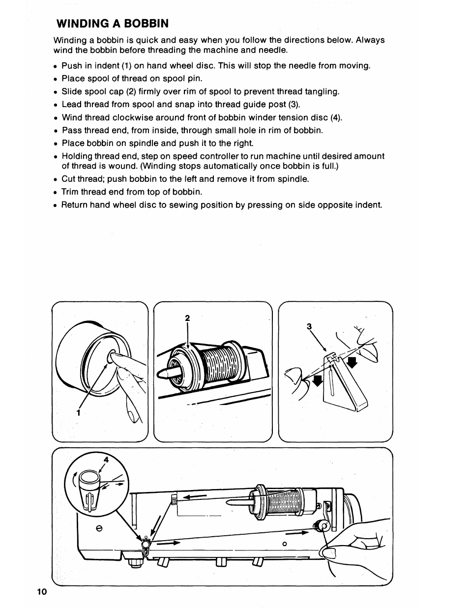 Winding a bobbin | SINGER 6212 User Manual | Page 12 / 40