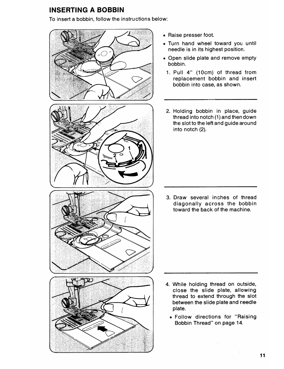 Inserting a bobbin | SINGER 6212 User Manual | Page 13 / 40