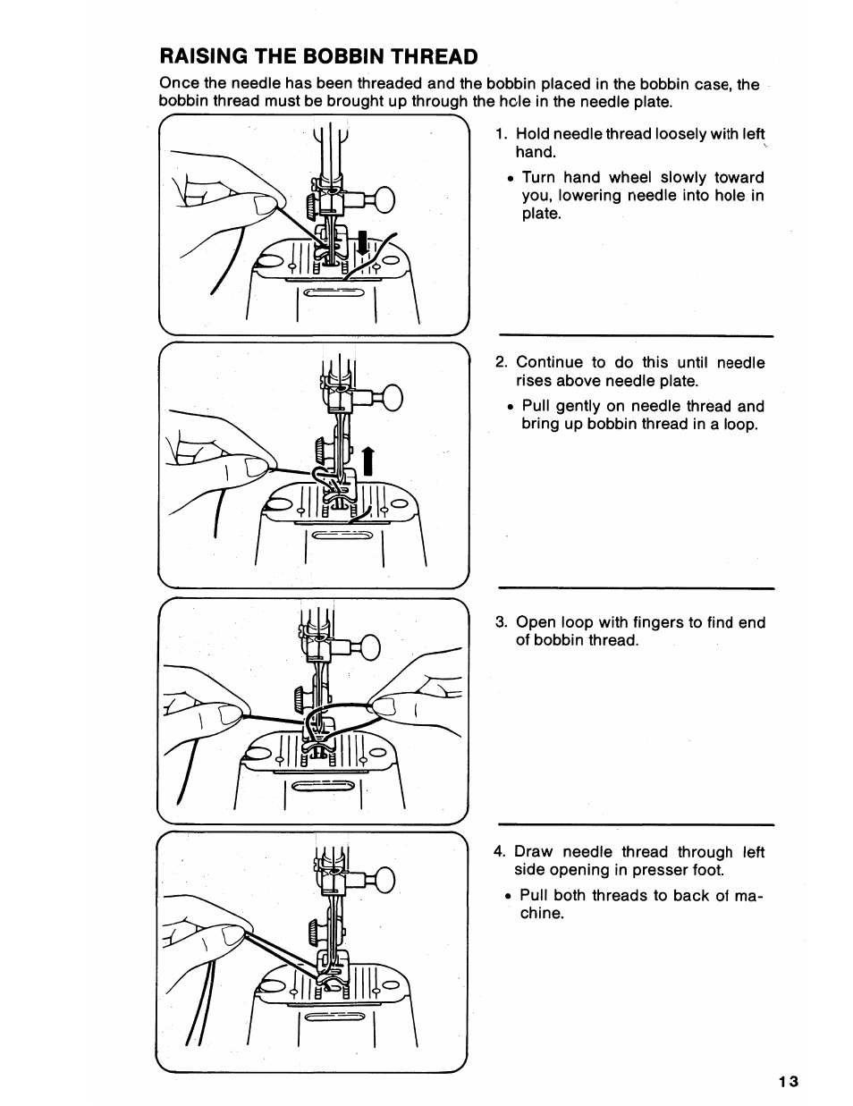 Raising the bobbin thread | SINGER 6212 User Manual | Page 15 / 40