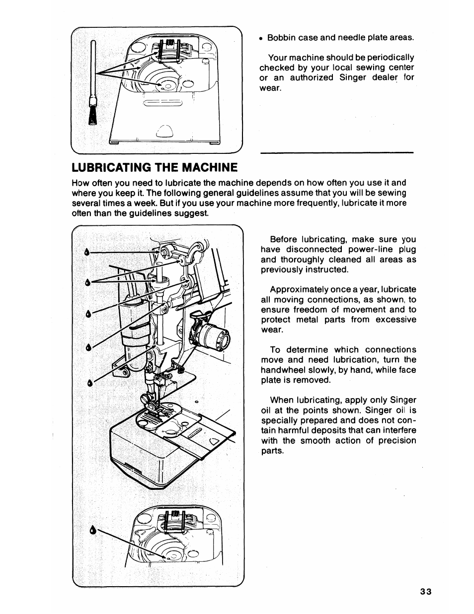 Lubricating the machine | SINGER 6212 User Manual | Page 35 / 40