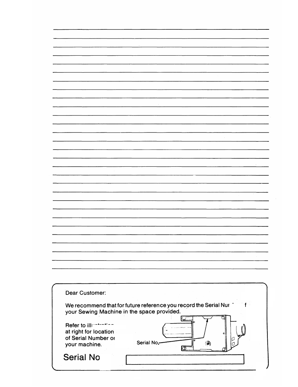 Serial no | SINGER 6212 User Manual | Page 39 / 40