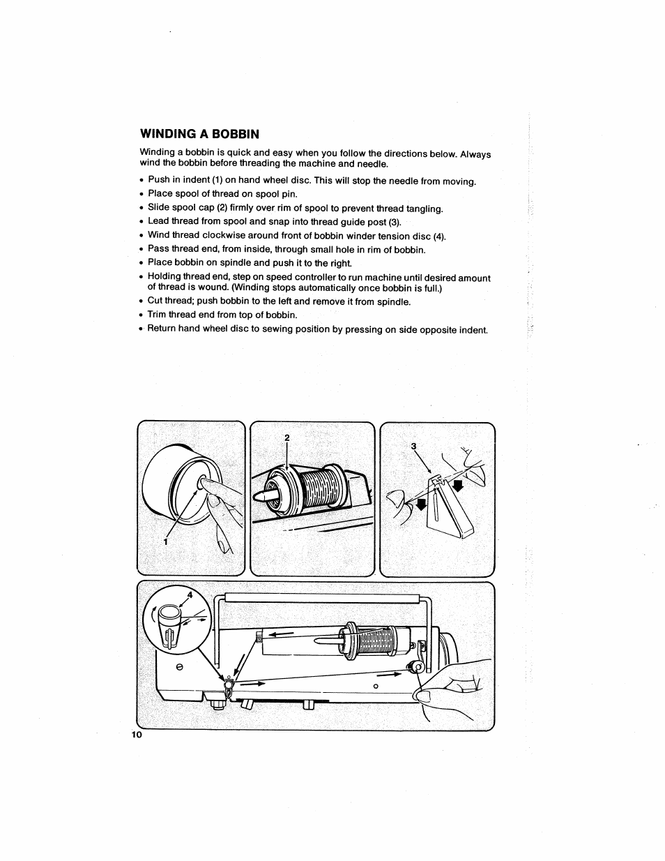 Winding a bobbin, Inserting a bobbin | SINGER 6211 User Manual | Page 12 / 36