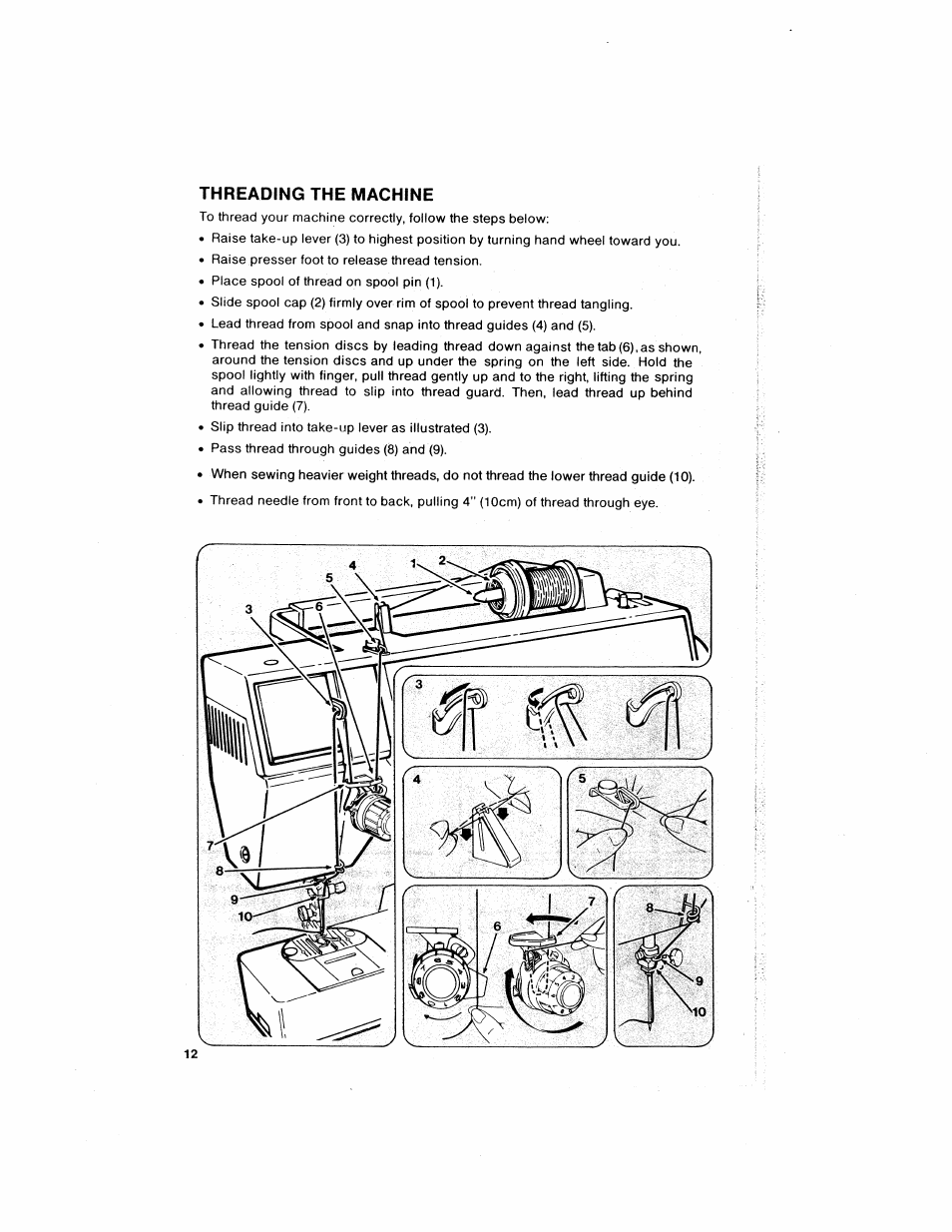 Threading the machine | SINGER 6211 User Manual | Page 14 / 36