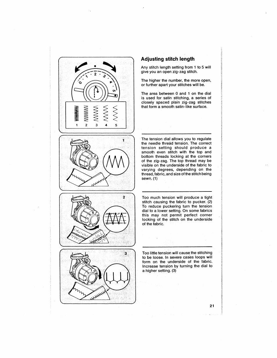 Adjusting stitch length | SINGER 6211 User Manual | Page 23 / 36
