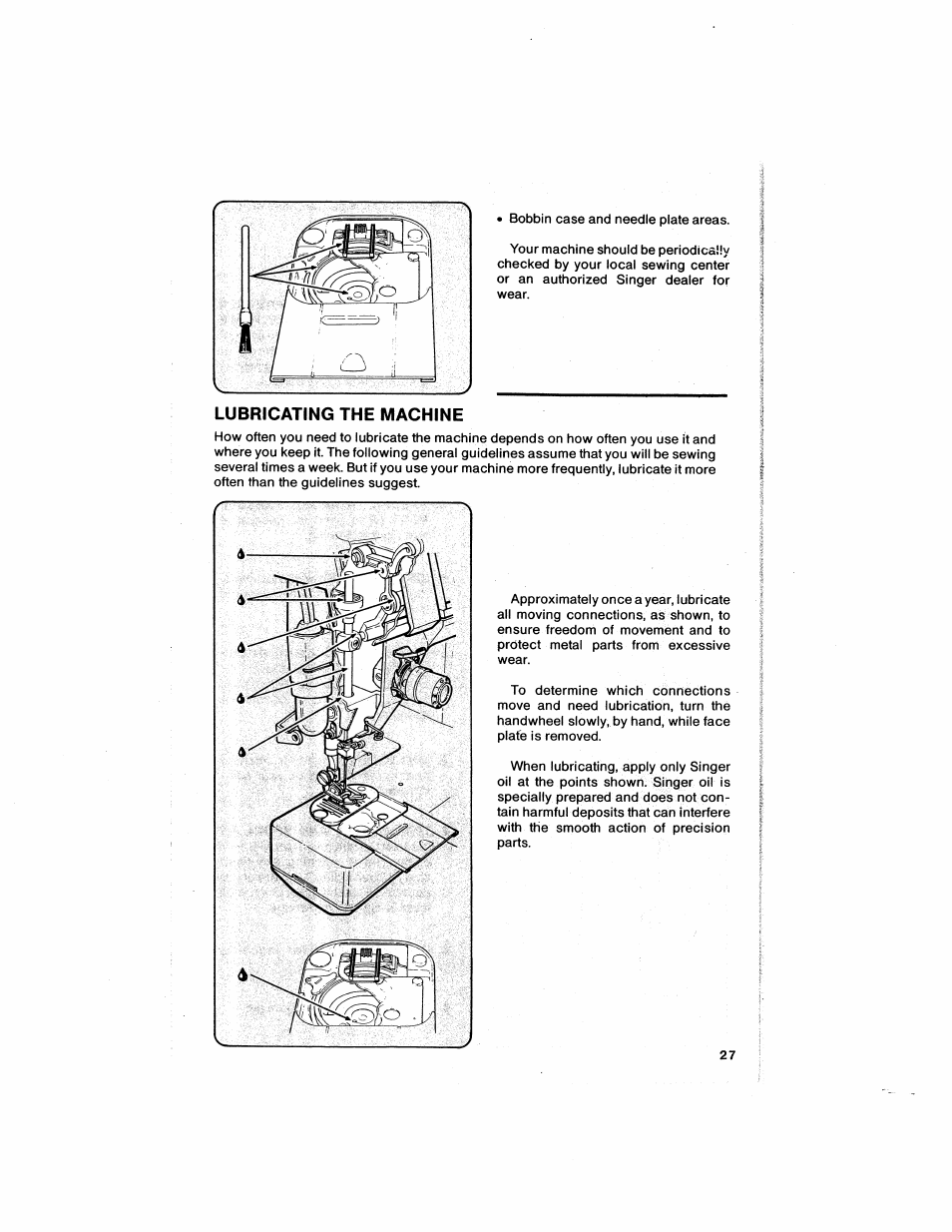 Lubricating the machine | SINGER 6211 User Manual | Page 29 / 36