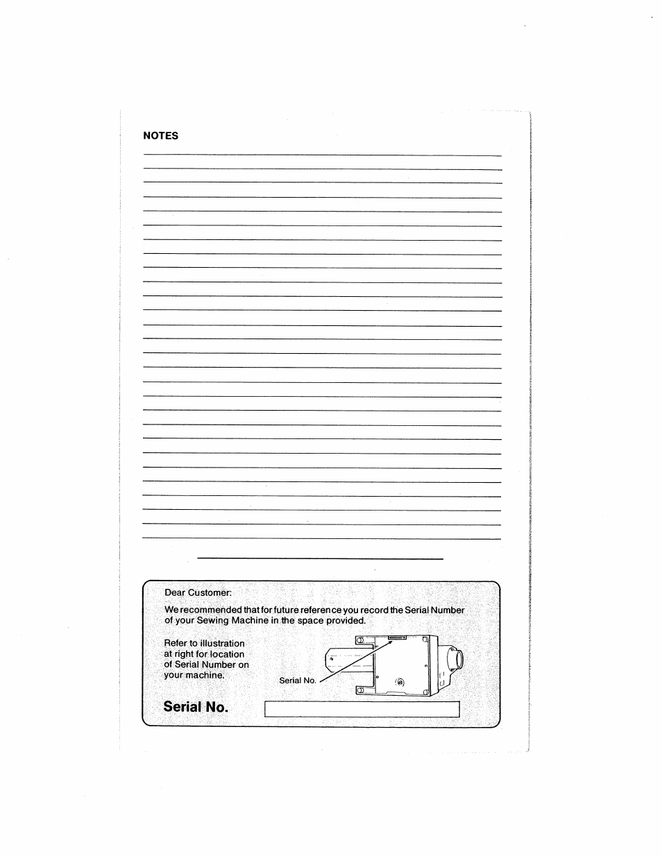 Serial no | SINGER 6211 User Manual | Page 35 / 36
