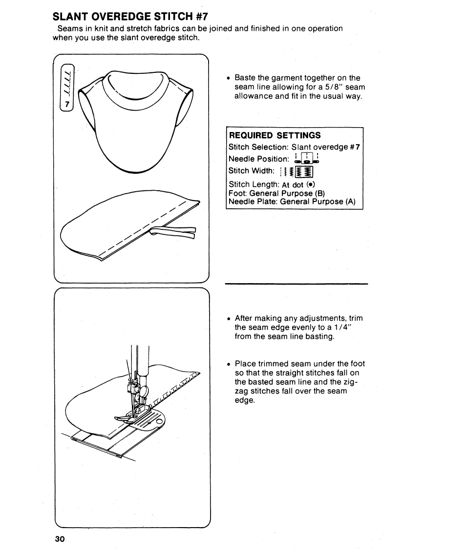 Slant overedge stitch #7 | SINGER 6215 User Manual | Page 32 / 48