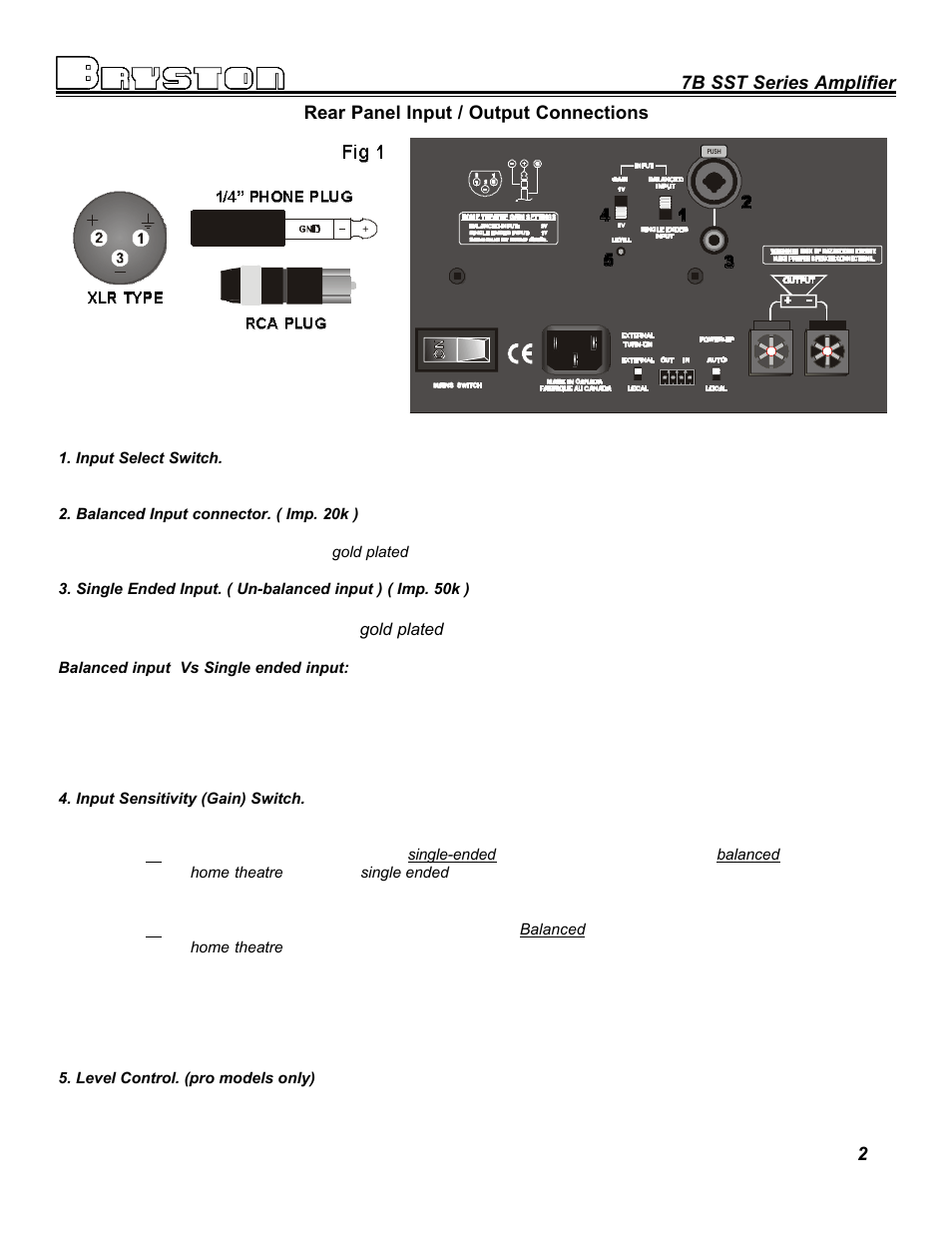 Bryston 7B SST User Manual | Page 4 / 14