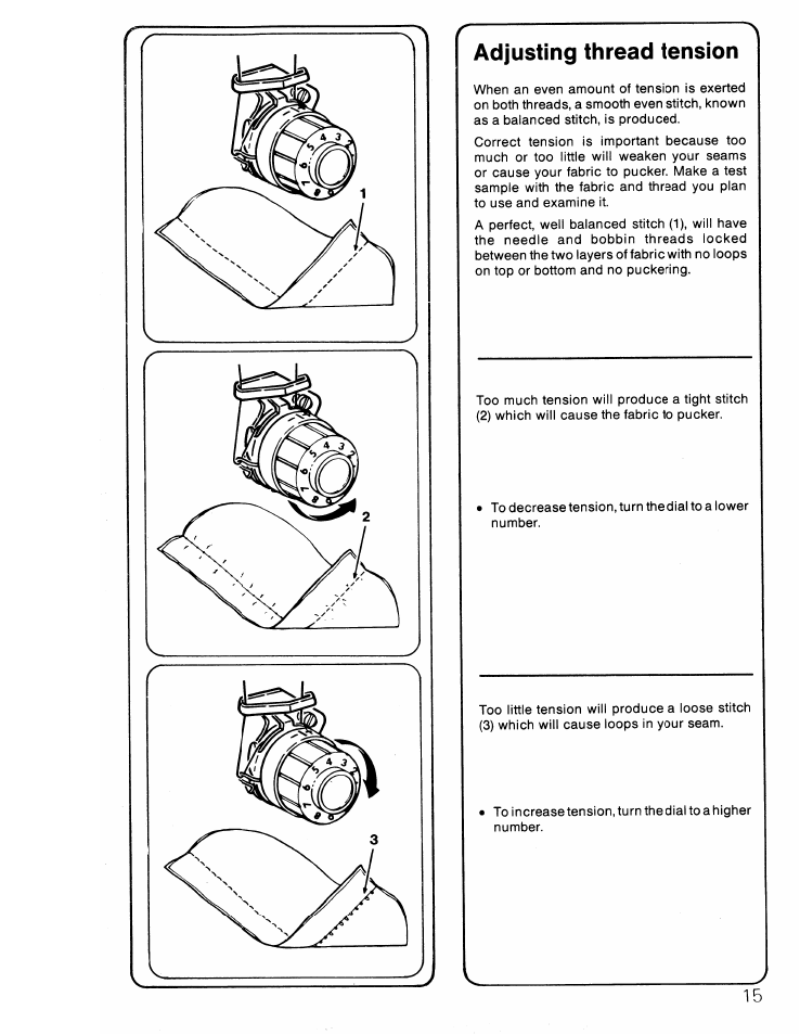 Adjusting thread tension | SINGER 6217 User Manual | Page 17 / 48