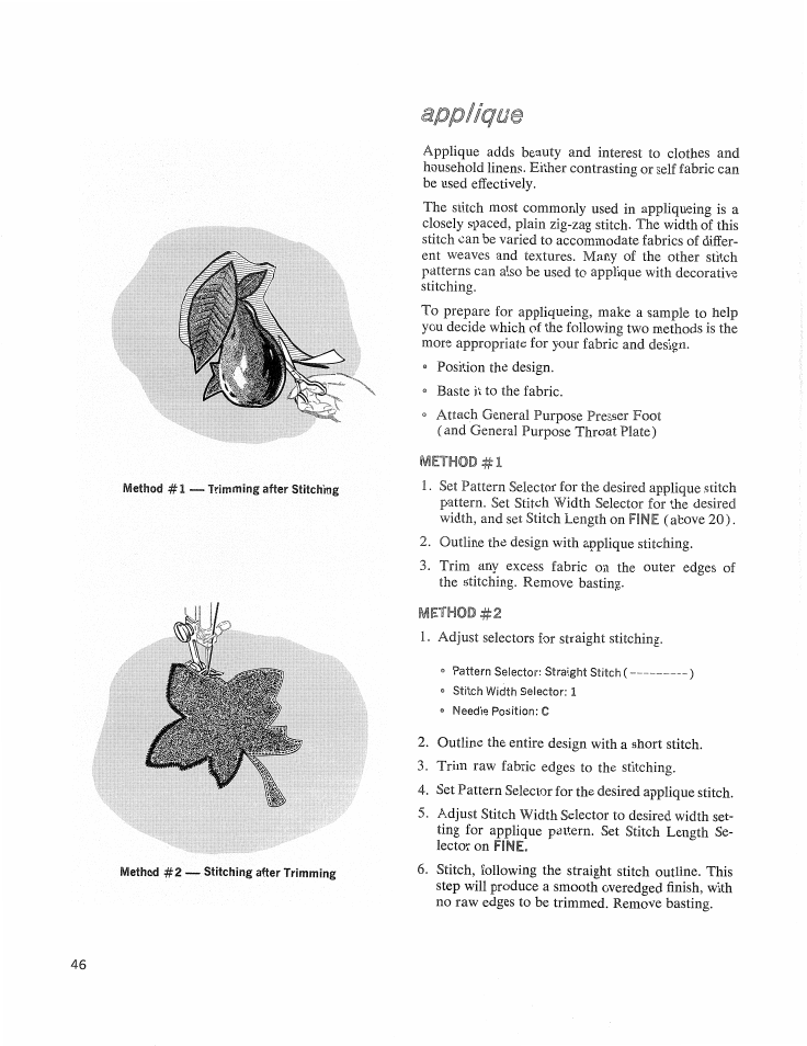 Method, Method #2 | SINGER 626E6 Touch & Sew User Manual | Page 48 / 64