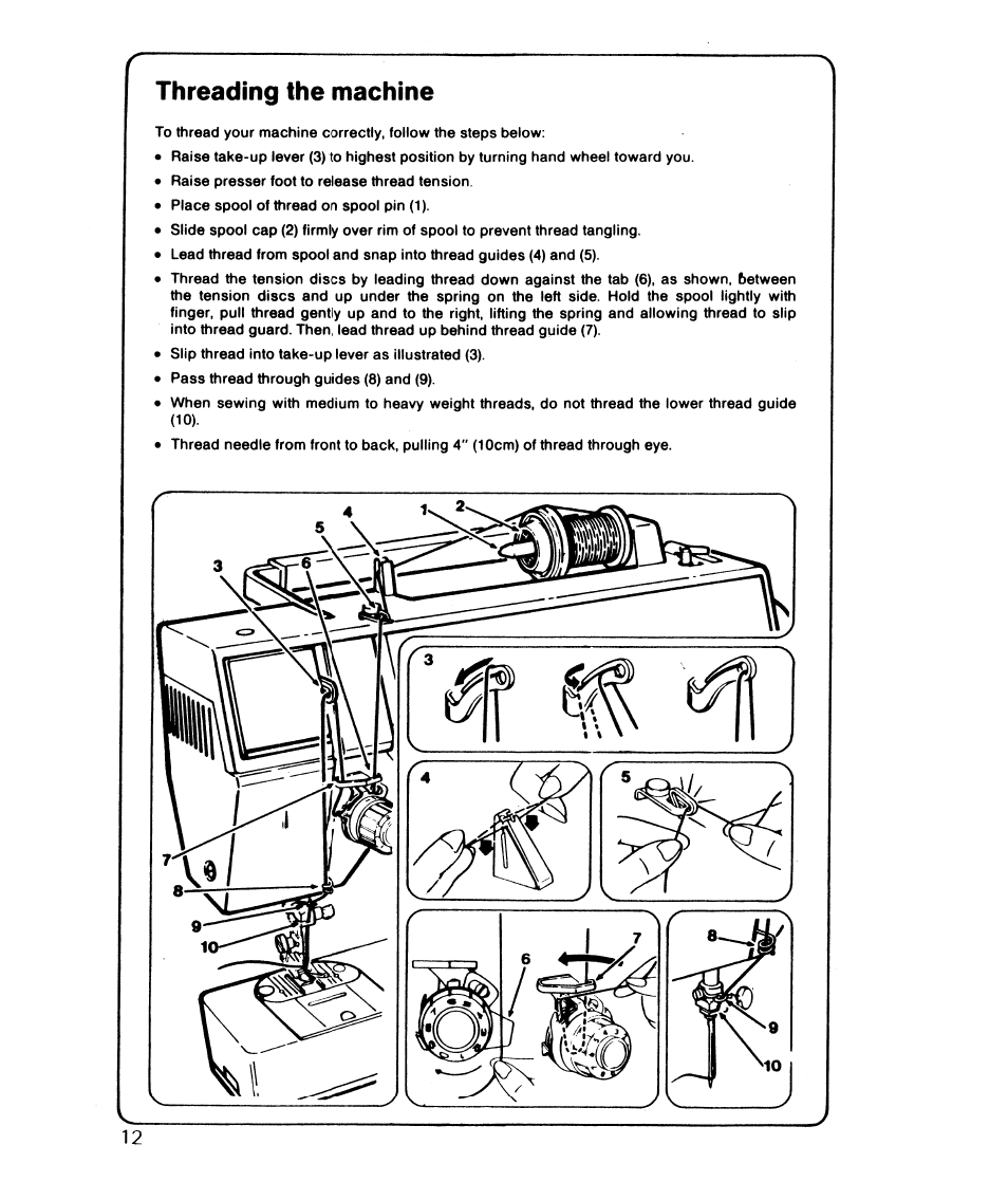 Threading the machine | SINGER 6610 User Manual | Page 17 / 52