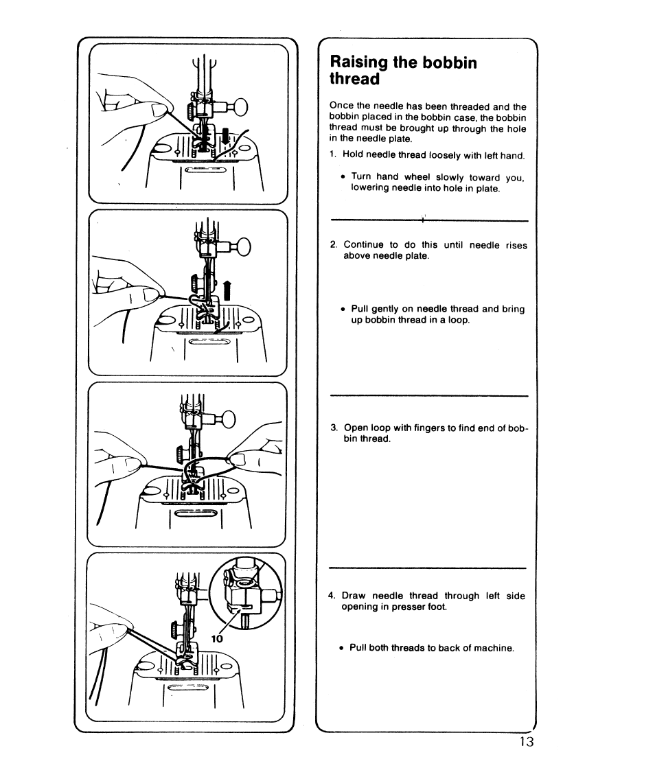 Raising the bobbin thread | SINGER 6610 User Manual | Page 18 / 52