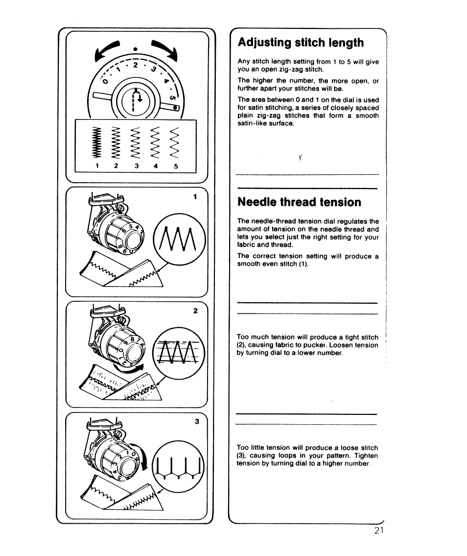 Adjusting stitch length, Needle thread tension | SINGER 6610 User Manual | Page 26 / 52