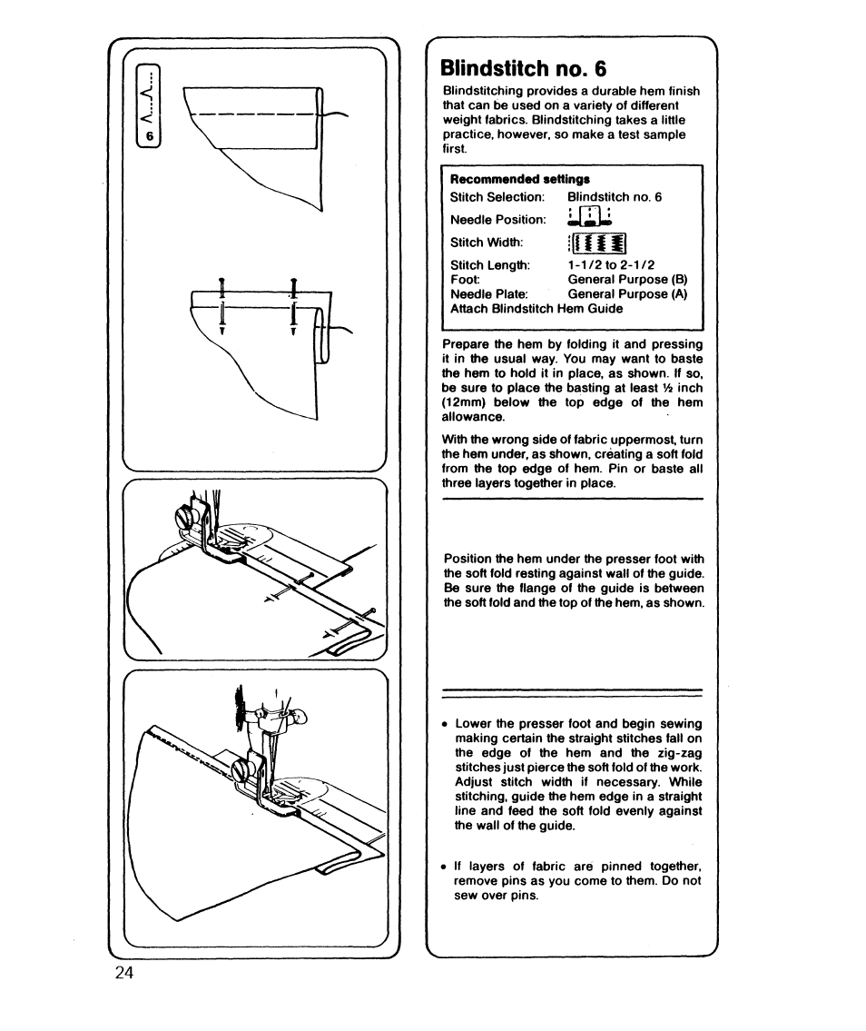 Blindstitch no. 6, Biindstitch no. 6 | SINGER 6610 User Manual | Page 29 / 52