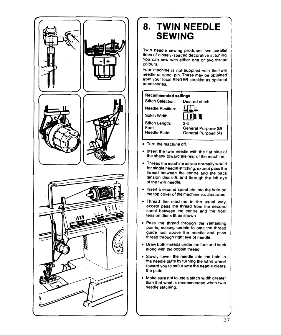 Twin needle sewing | SINGER 6610 User Manual | Page 42 / 52