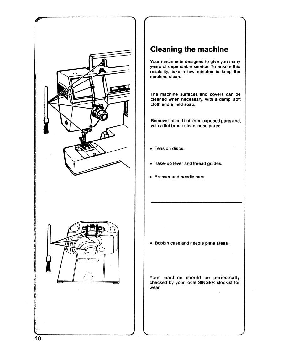 Cleaning the machine | SINGER 6610 User Manual | Page 45 / 52