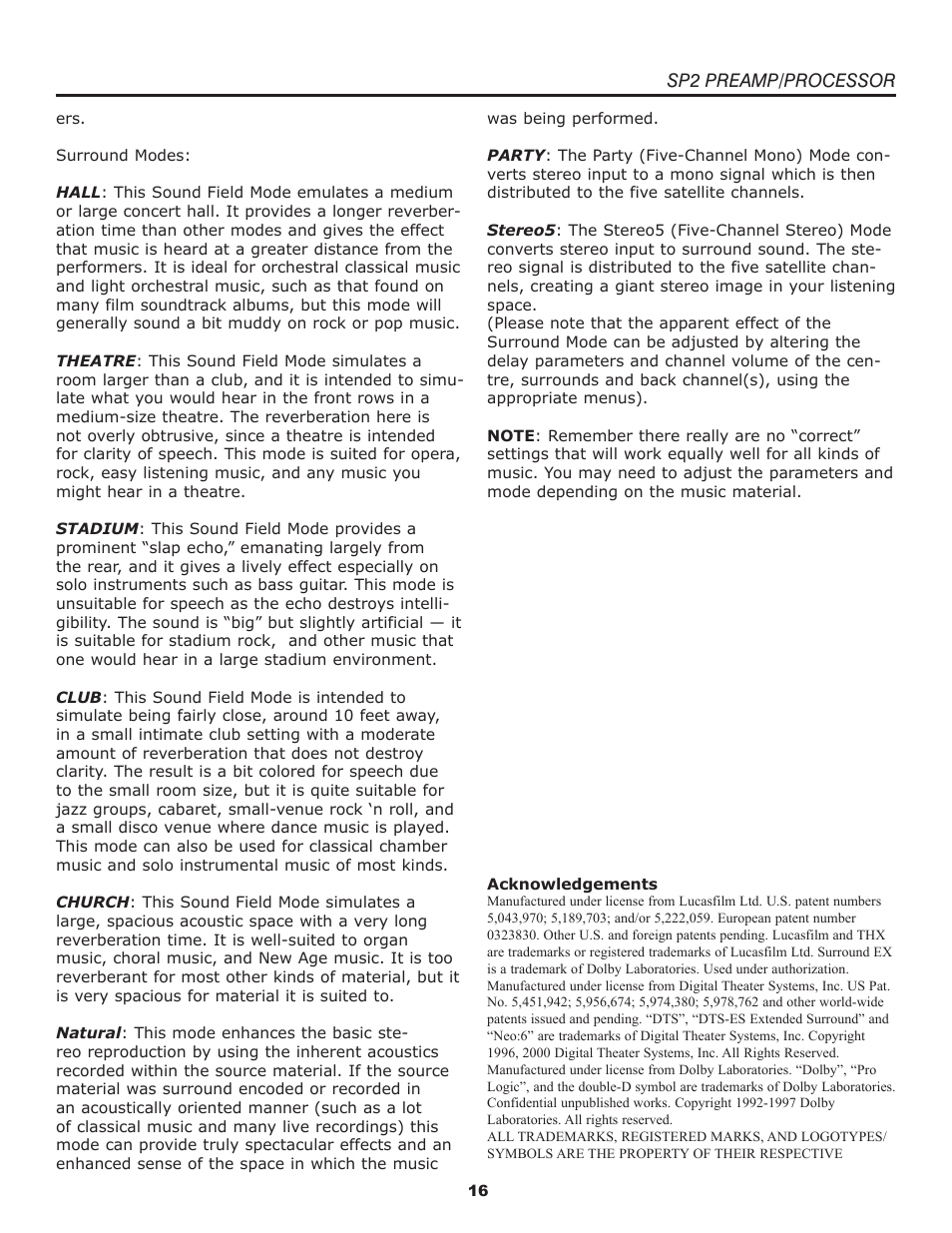 Bryston SP2 PREAMP User Manual | Page 17 / 20