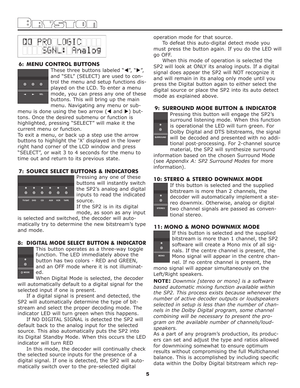 Bryston SP2 PREAMP User Manual | Page 6 / 20