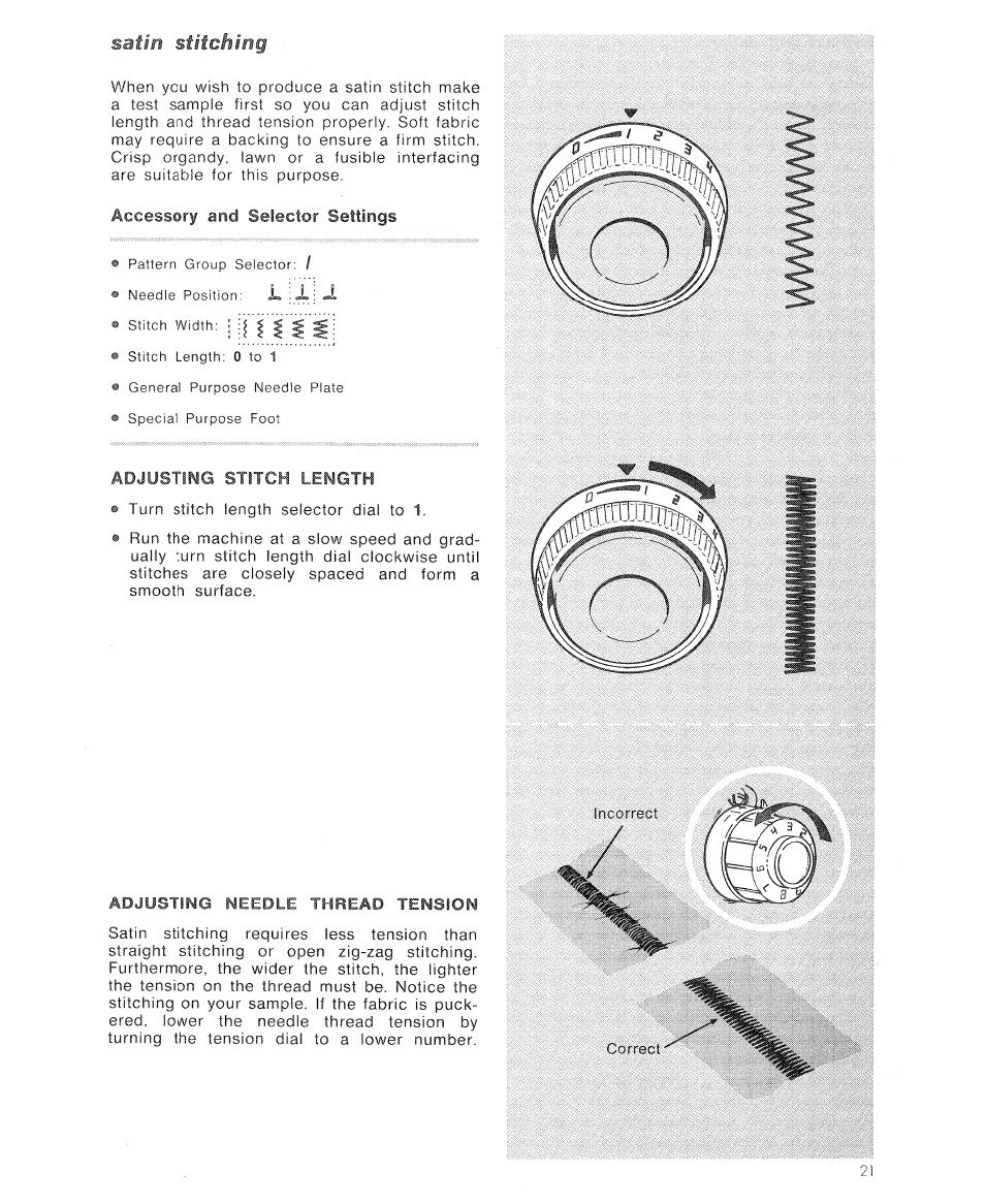 Satin stitching | SINGER 7110 User Manual | Page 23 / 44