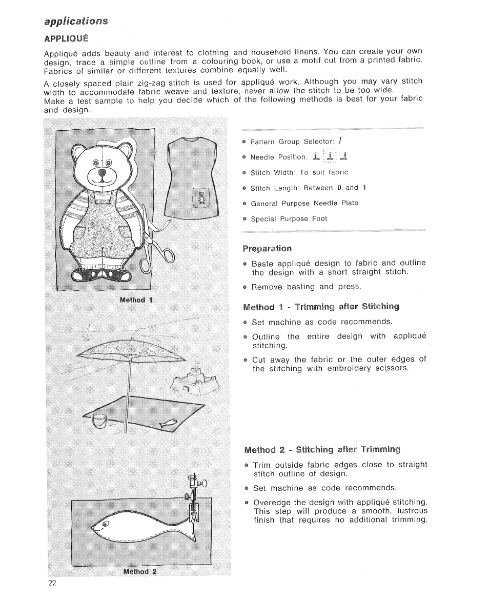 Appliqué, Applications | SINGER 7110 User Manual | Page 24 / 44