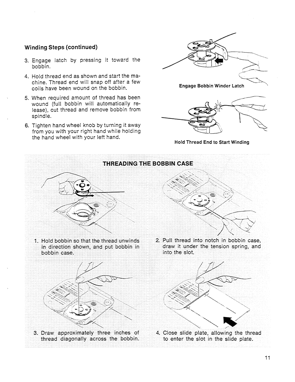 Winding steps (continyed) | SINGER 714 Graduate User Manual | Page 13 / 52