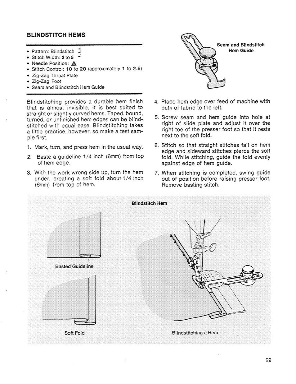 Blimdstitch hems | SINGER 714 Graduate User Manual | Page 31 / 52