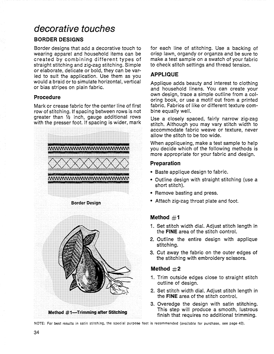 Decorative touches | SINGER 717 Scholastic User Manual | Page 36 / 48