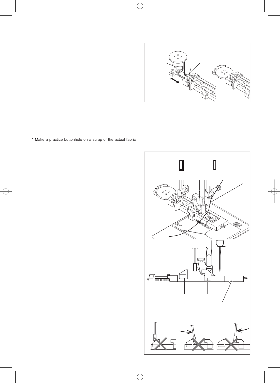 Sewing a buttonhole using buttonhole foot, Procedure | SINGER 7412 User Manual | Page 54 / 69