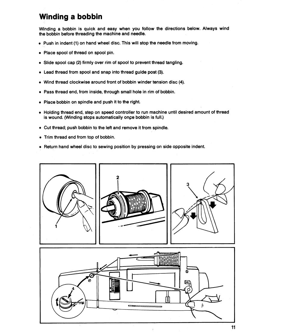 Winding a bobbin | SINGER 8019 User Manual | Page 13 / 56