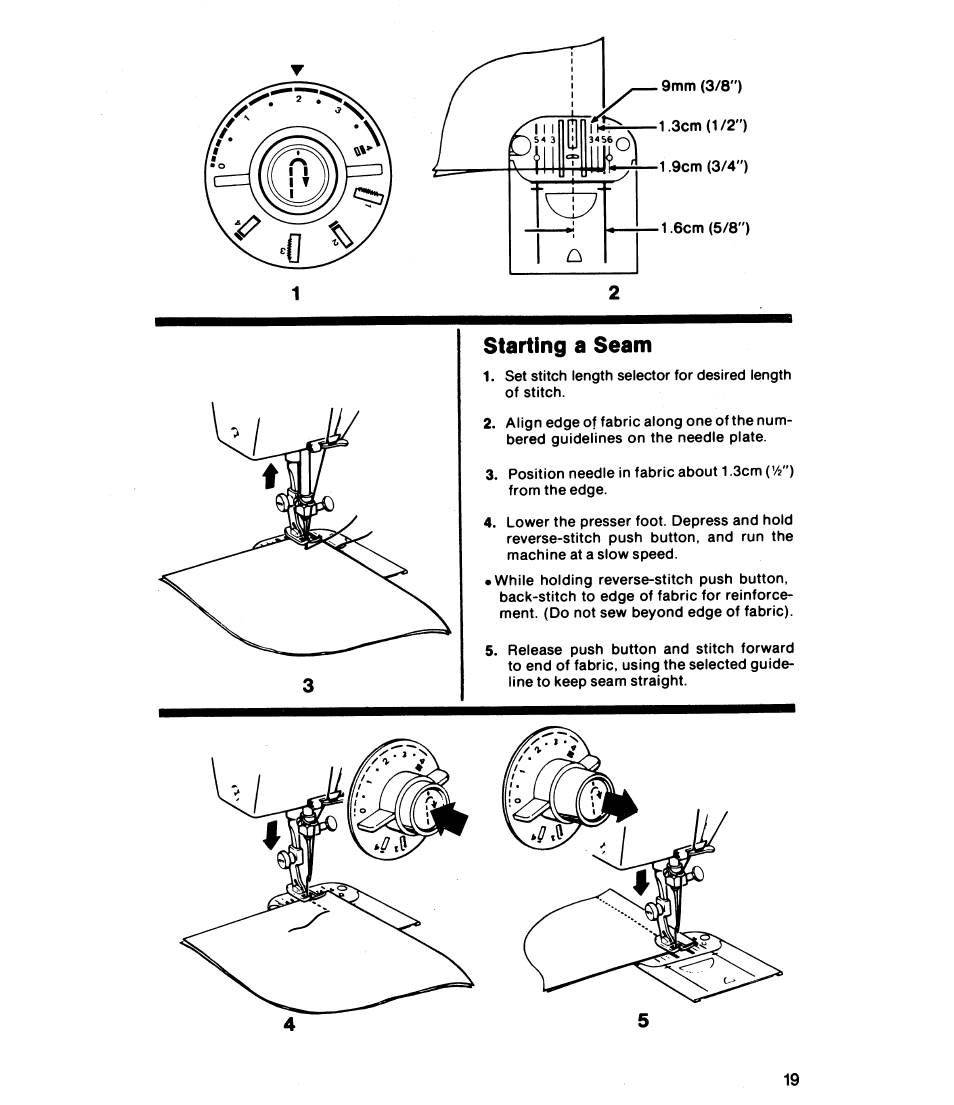 Starting a seam | SINGER 8019 User Manual | Page 21 / 56
