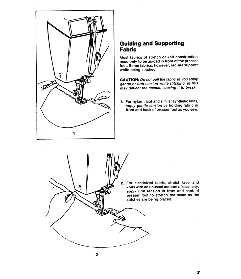 Guiding and supporting fabric | SINGER 8019 User Manual | Page 33 / 56