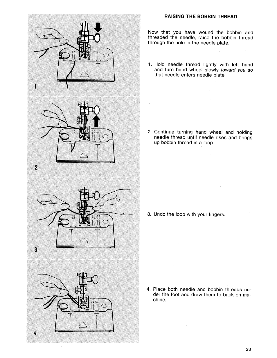 Raising the bobbin thread | SINGER 8614 User Manual | Page 25 / 74